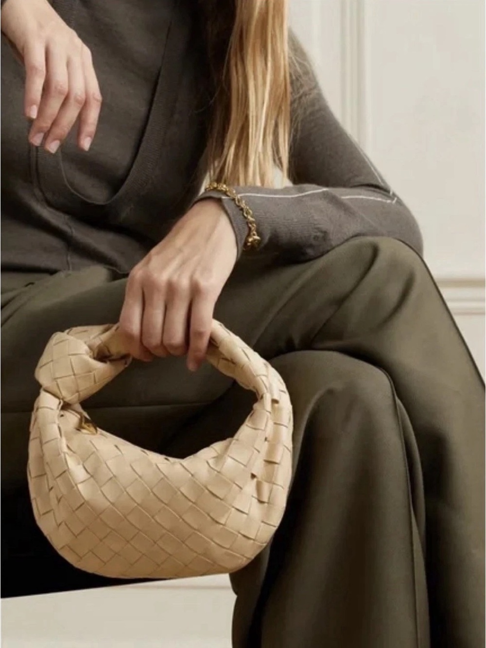 Bottega Veneta Beige Mini Jodie Bag MSRP $2950